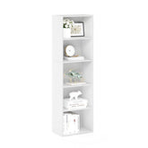 Furinno Luder 5-Tier Reversible Color Open Shelf Bookcase, White
